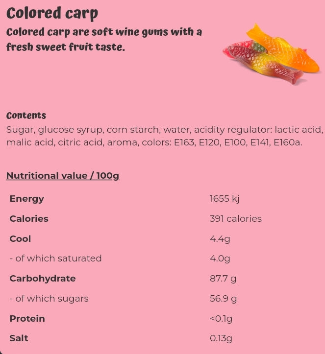 Colored carp - per 100 grams