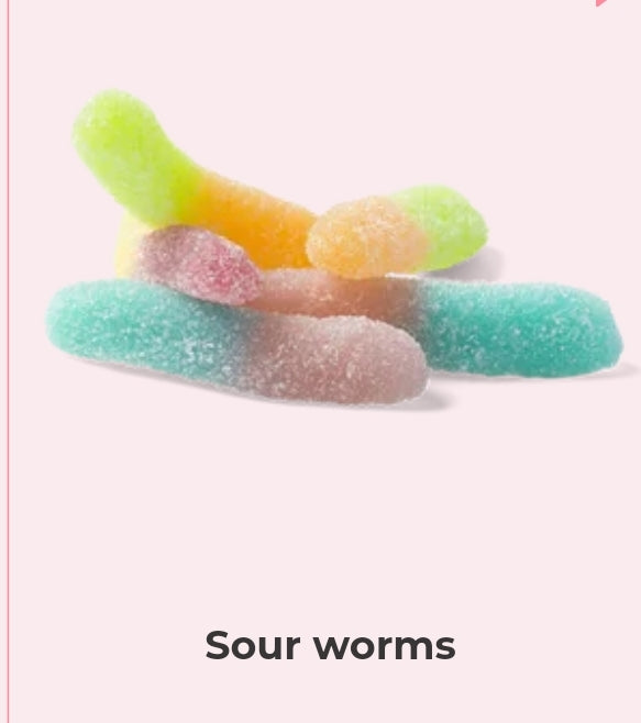 Sour worms - per. 100 grams