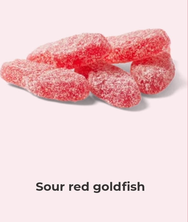 Sour red goldfish - per. 100 grams