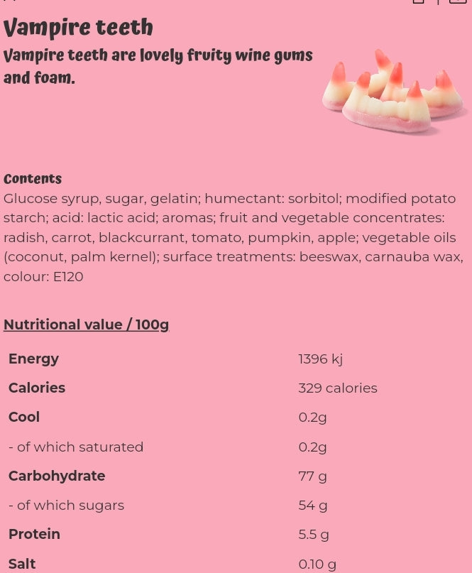Vampire teeth - per. 100 grams