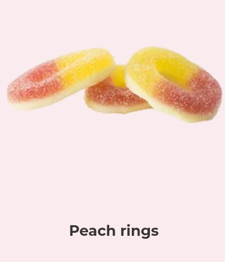 Peach rings - per. 100 grams
