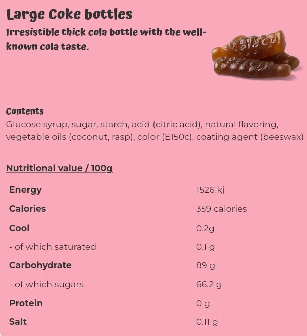 Large Coke bottles - per 100 grams