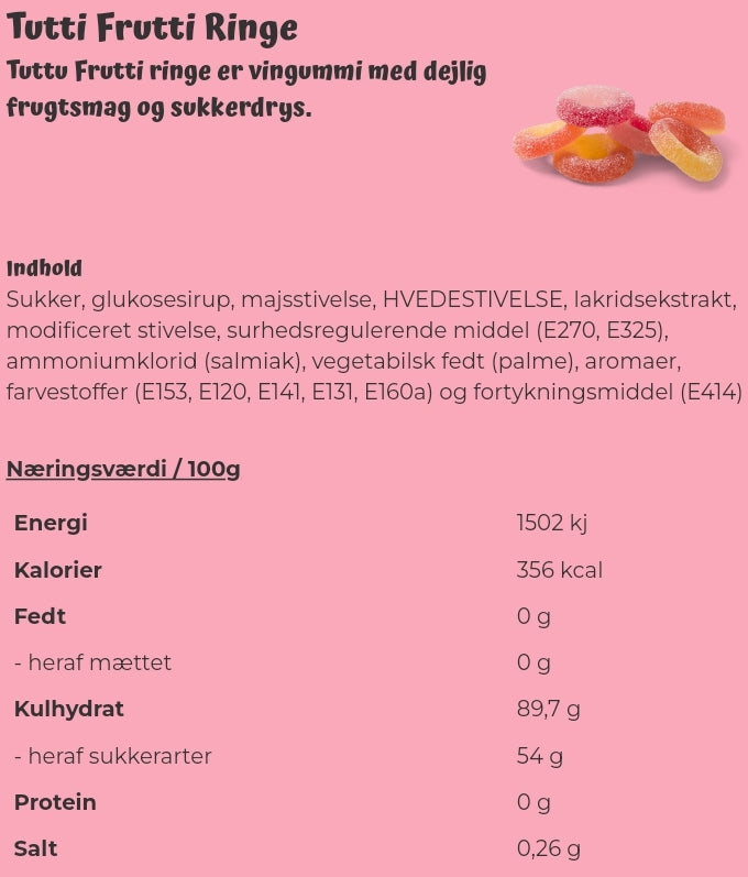 Tutti Frutti Ringe - per. 100 grams