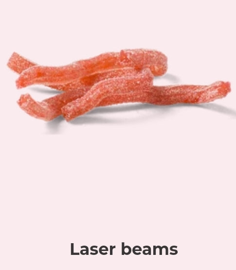 Laser beams - per 100 grams