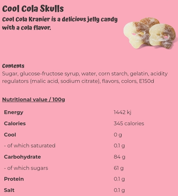 Cool cola skulls - per 100 grams