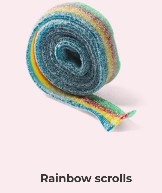 Rainbow scrolls - per. 100 grams
