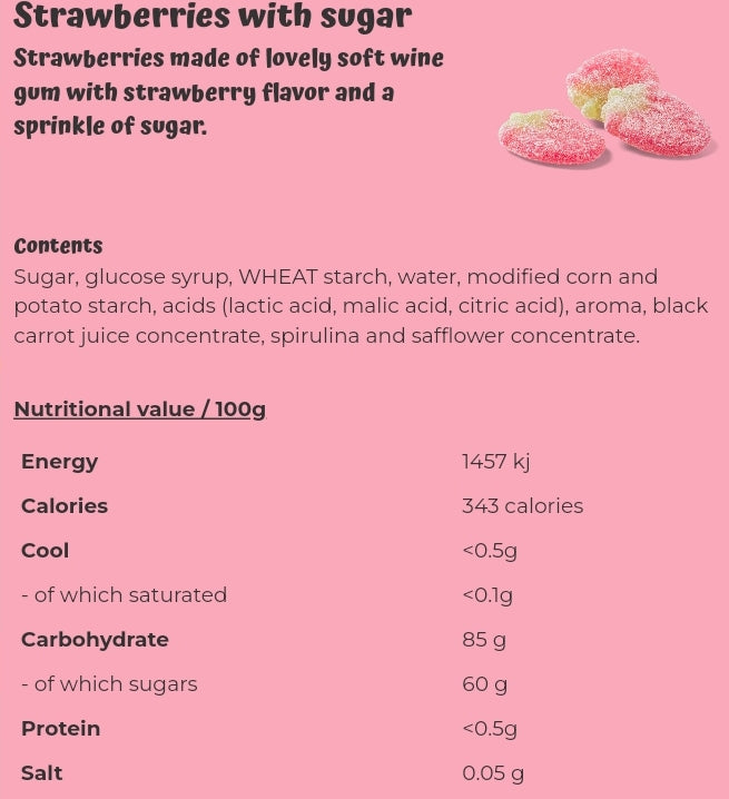 Strawberries with sugar - per. 100 grams