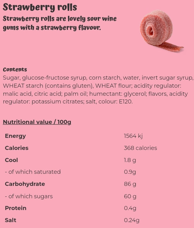Strawberry rolls - per. 100 grams