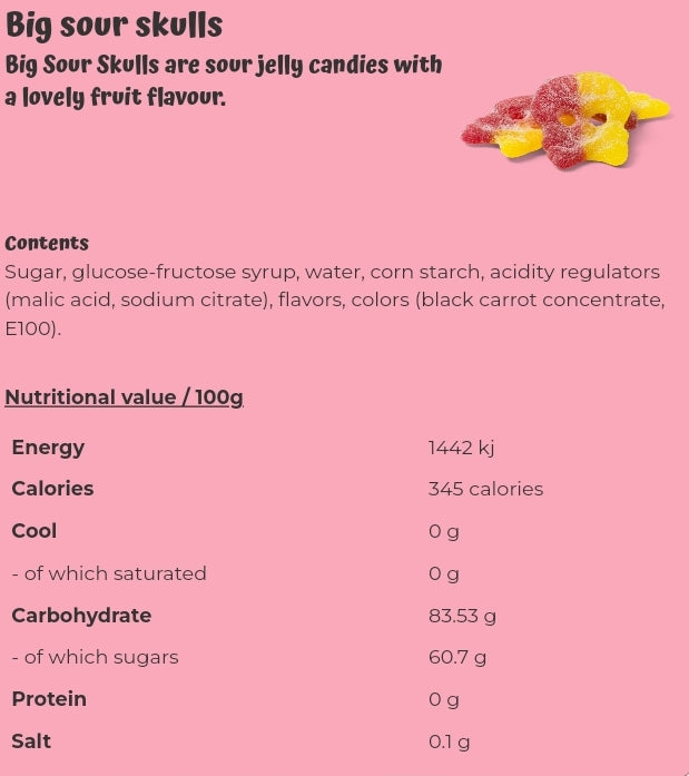 Big sour skulls - per 100 grams