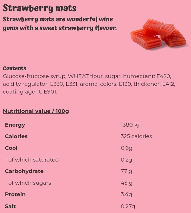 Strawberry mats - per. 100 grams
