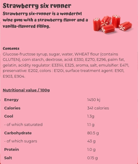 Strawberry six runner - per. 100 grams