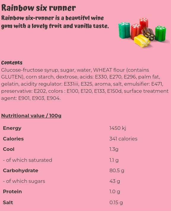 Rainbow six runner - per. 100 grams