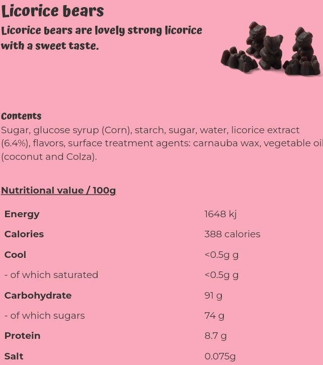 Licorice bears - per 100 grams