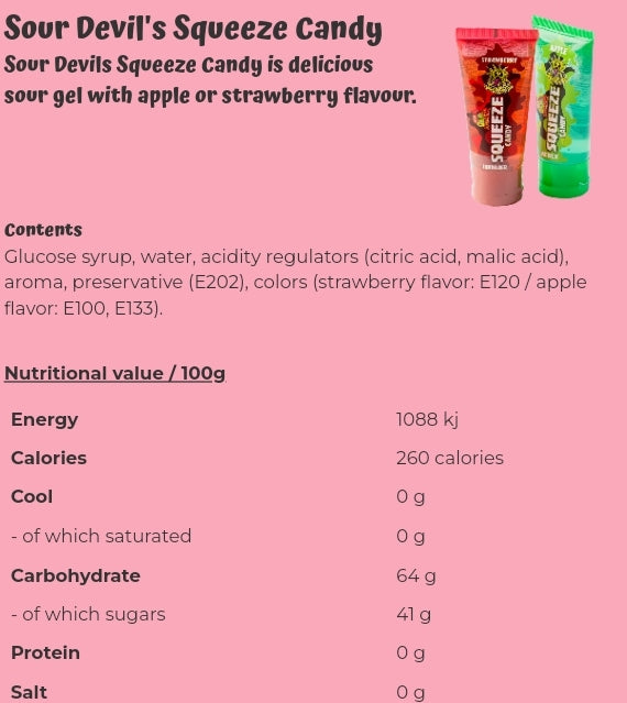 Sour Devil's Squeeze candy - per. PCS
