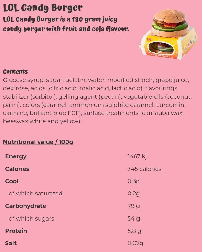 LOL Candy Burger - per PCS