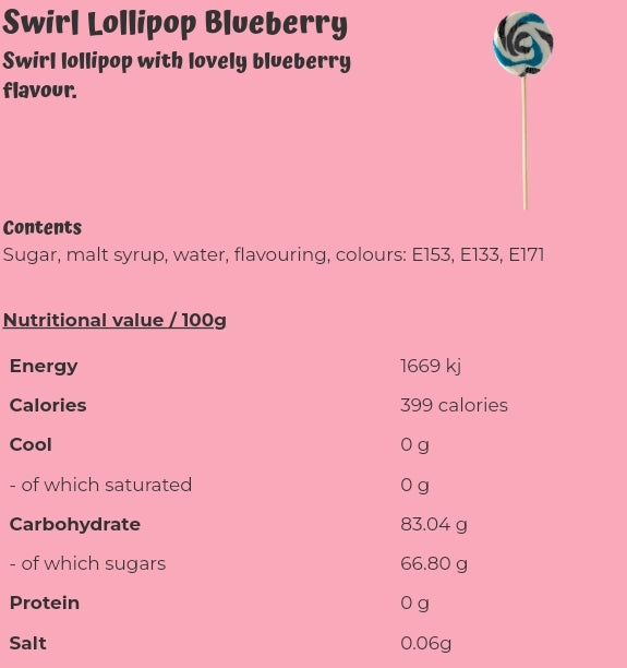 Swirl Lollipop Blueberry - per. PCS