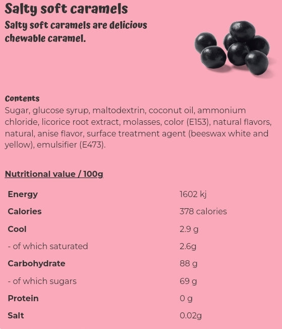 Salty soft caramels - per. 100 grams