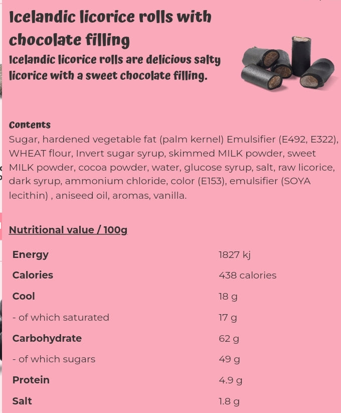 Sweet licorice mats - per. 100 grams