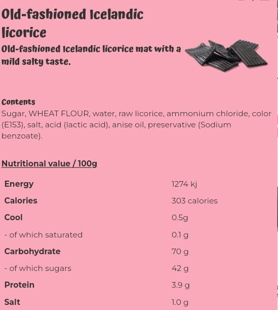 Old-fashioned icelandic licorice - per. 100 grams