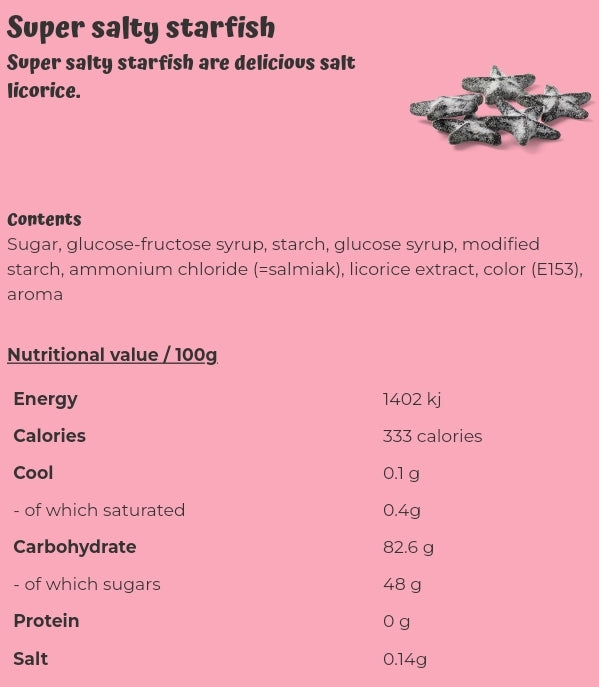 Super salty starfish - per. 100 grams