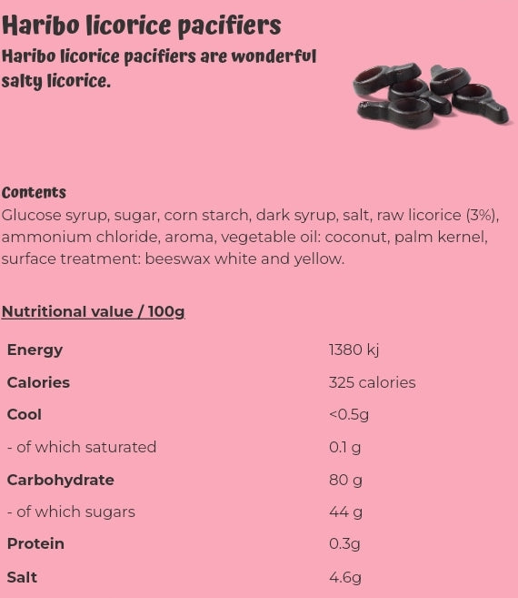 Haribo licorice pacifiers - per 100 grams