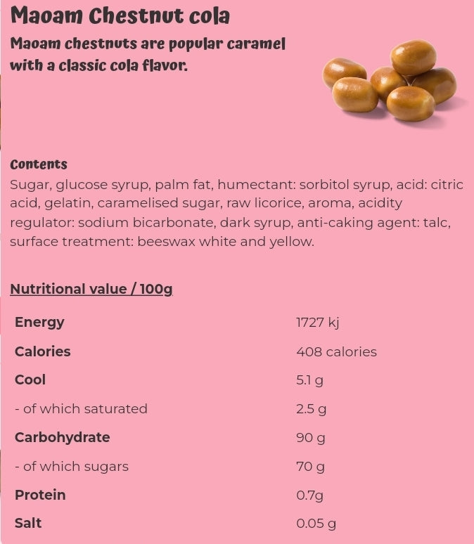 Maoam Chestnut cola - per 100 grams