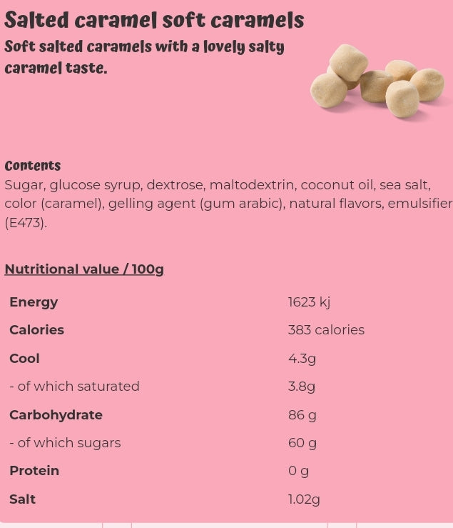 Salted caramel soft caramels - per. 100 grams
