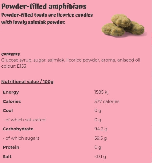 Powder-filled amphibians - per. 100 grams