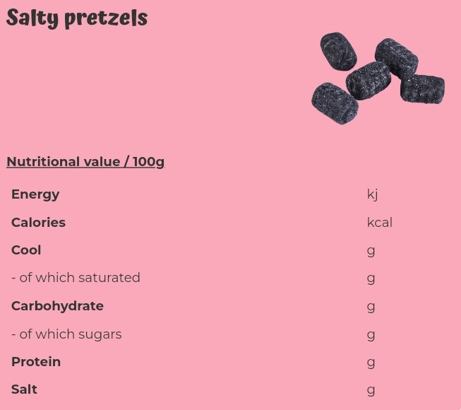 Salty pretzels - per. 100 grams