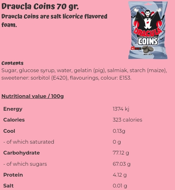 Draucla Coins 70 gr. - per. bag