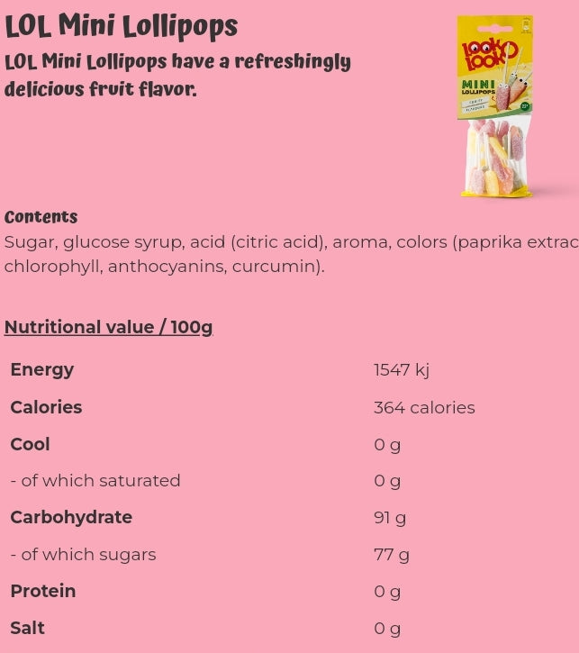 LOL Mini Lollipops - per PCS