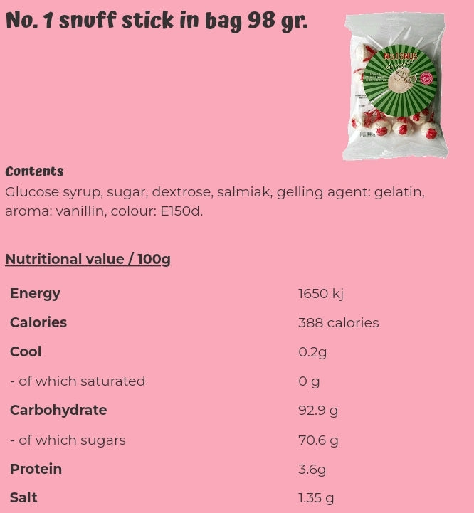 No. 1 snuff stick - price is per. bag