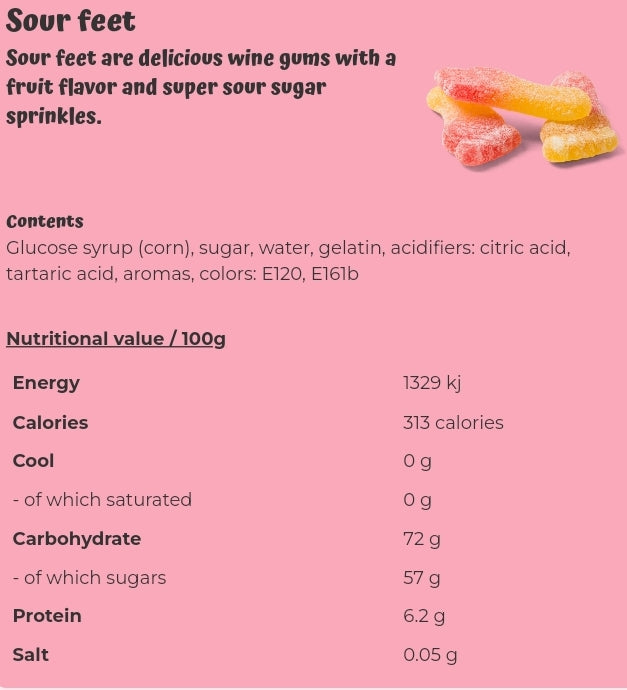Sour feet  - per. 100 grams