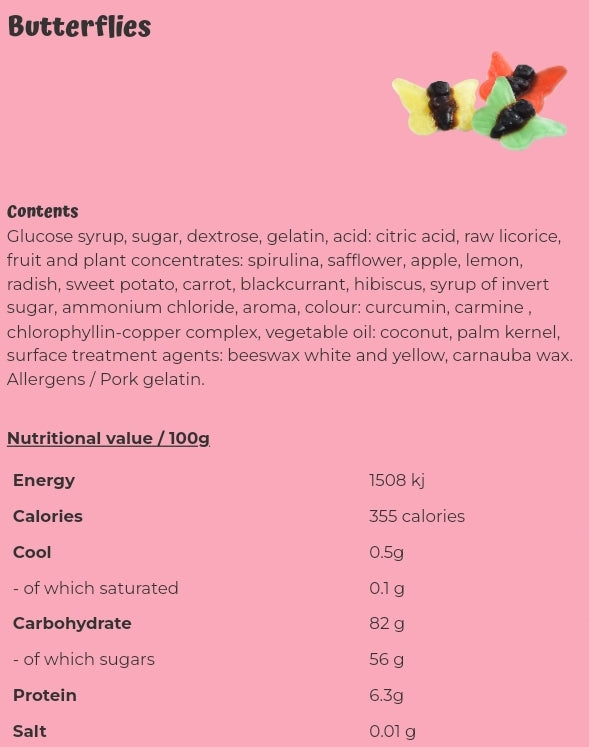 Butterflies - per 100 grams