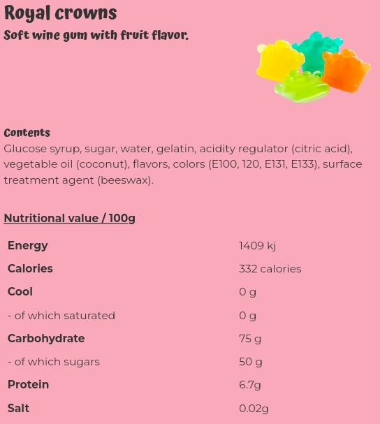 Royal crowns  - per. 100 grams