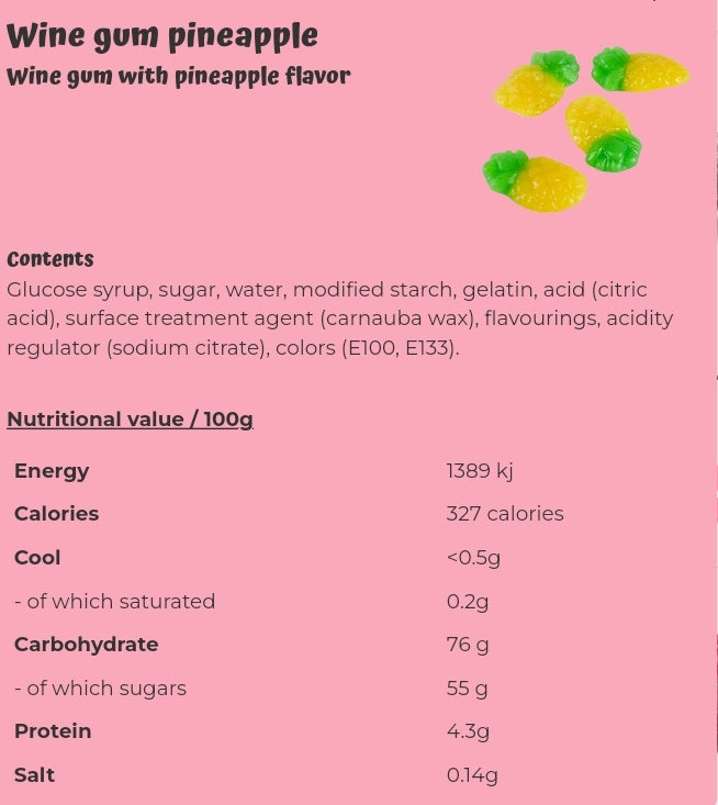 Wine gum pineapple - per. 100 grams