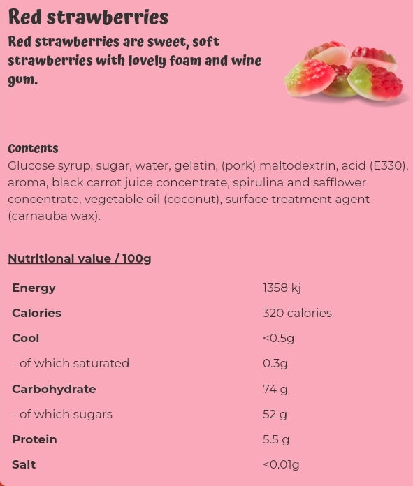 Red strawberries  - per. 100 grams