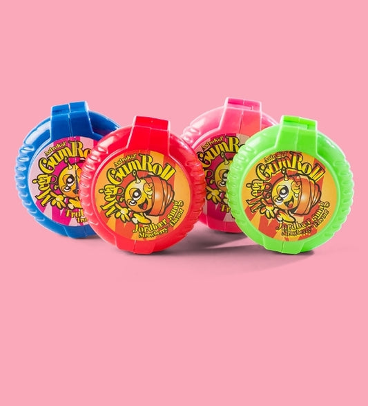 MEGA gum roll strawberry/tuttifrutti - per package