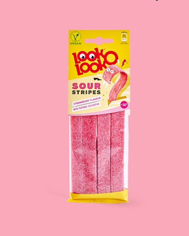 LOL Sour strips strawberry - per package