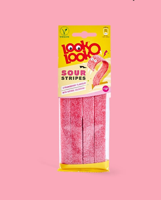 LOL Sour strips strawberry - per package