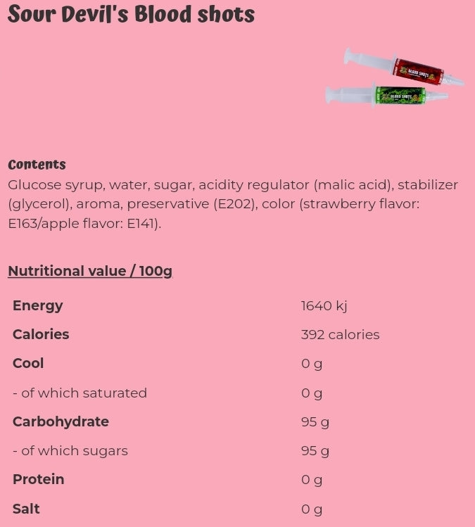 Sour Devil's Blood shots  - per. 100 grams