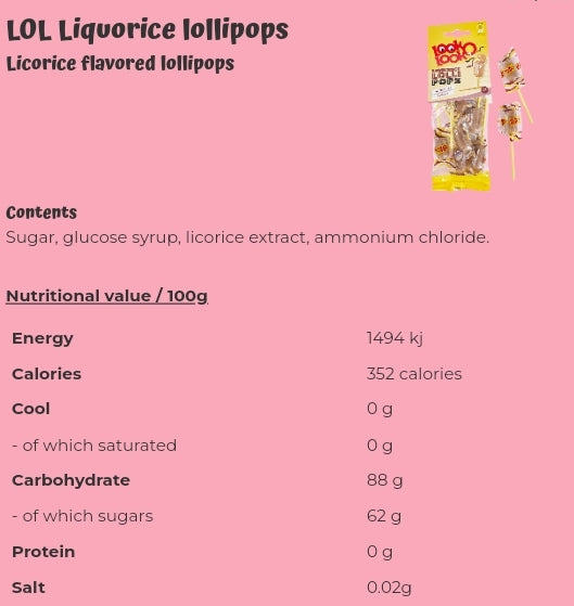 LOL Liquorice lollipops - per PCS