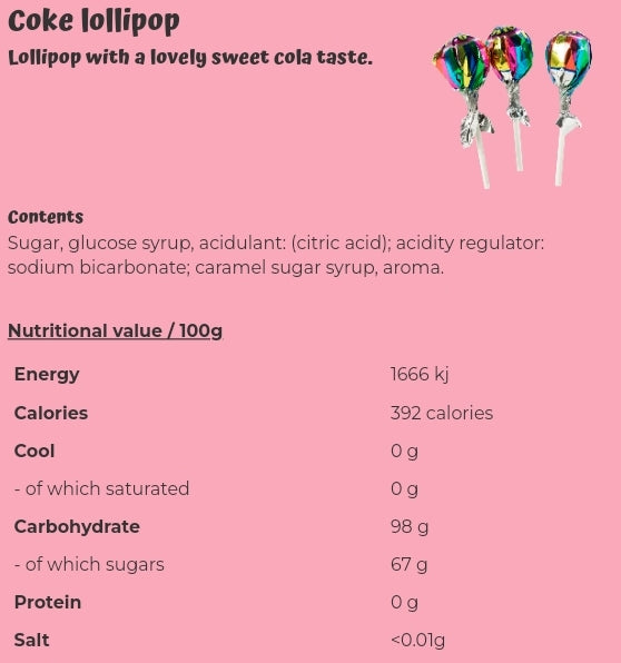 Coke lollipop - per. PCS