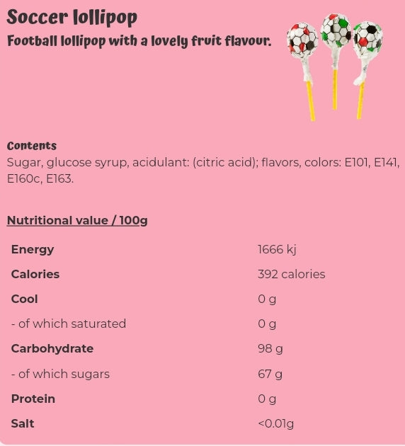 Soccer lollipop - per. PCS