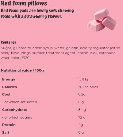 Red foam pillows  - per. 100 grams